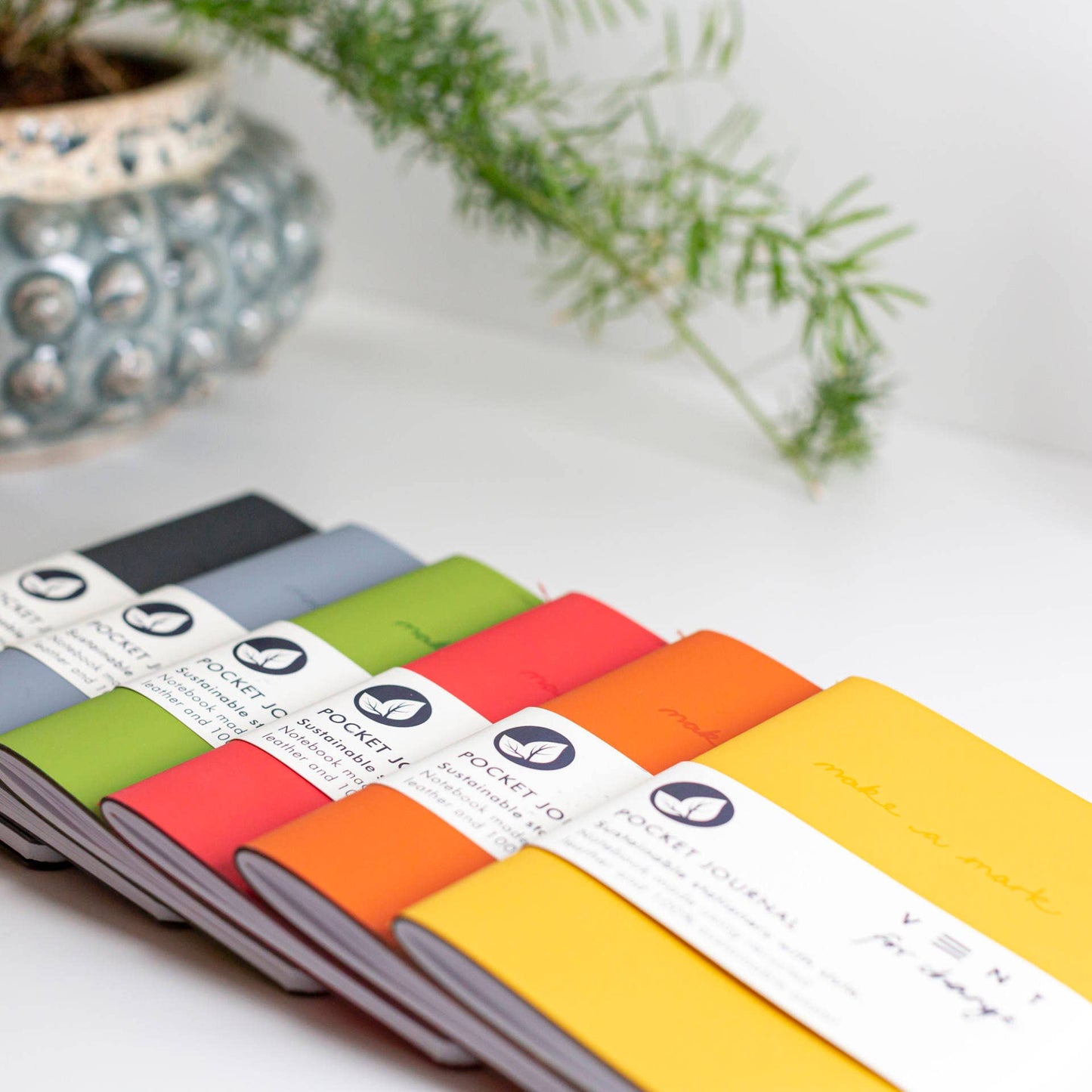 Recycled Leather A6 Lined Notebook – Burnt ORANGE