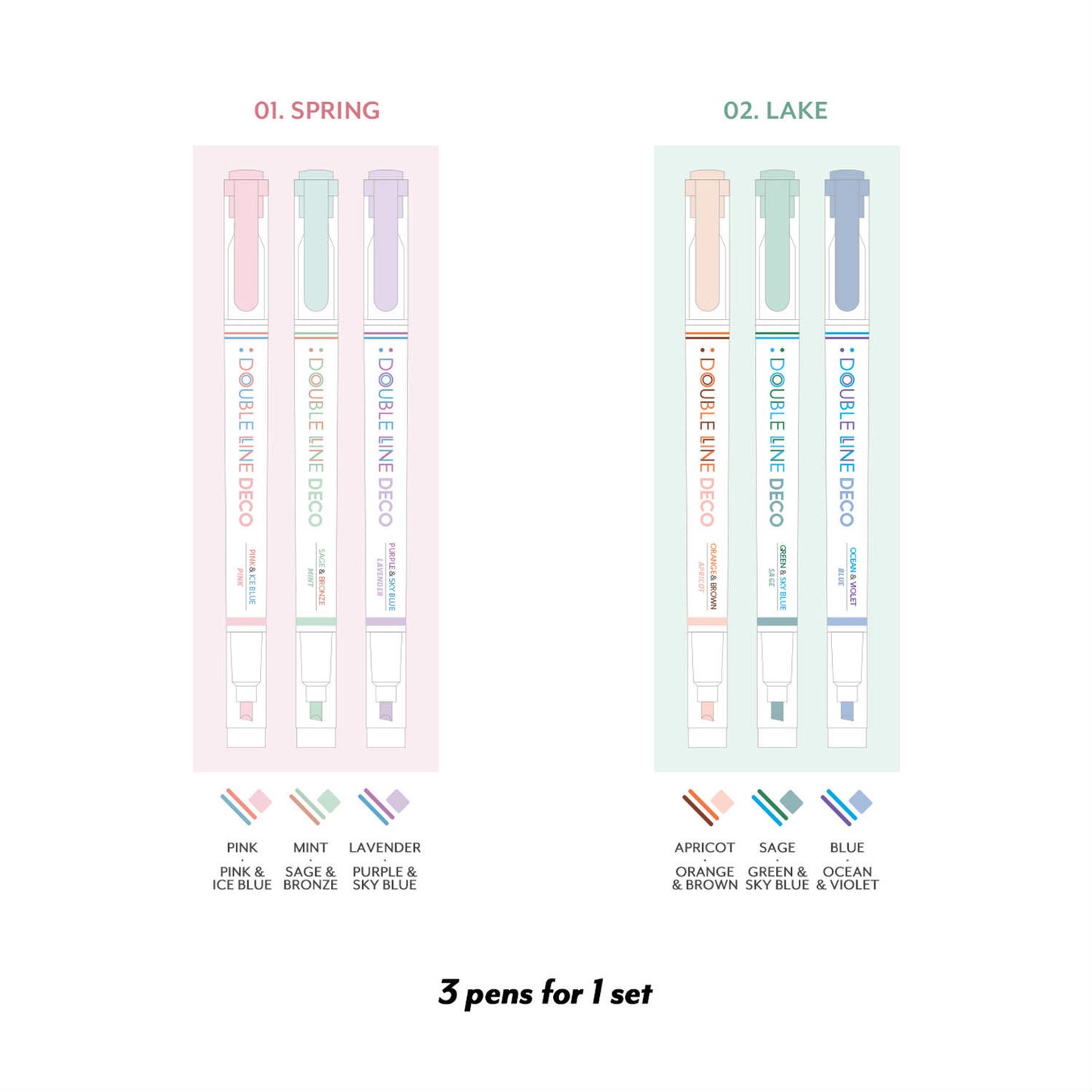 ICONIC Double Line Deco Pen 01 - SPRING