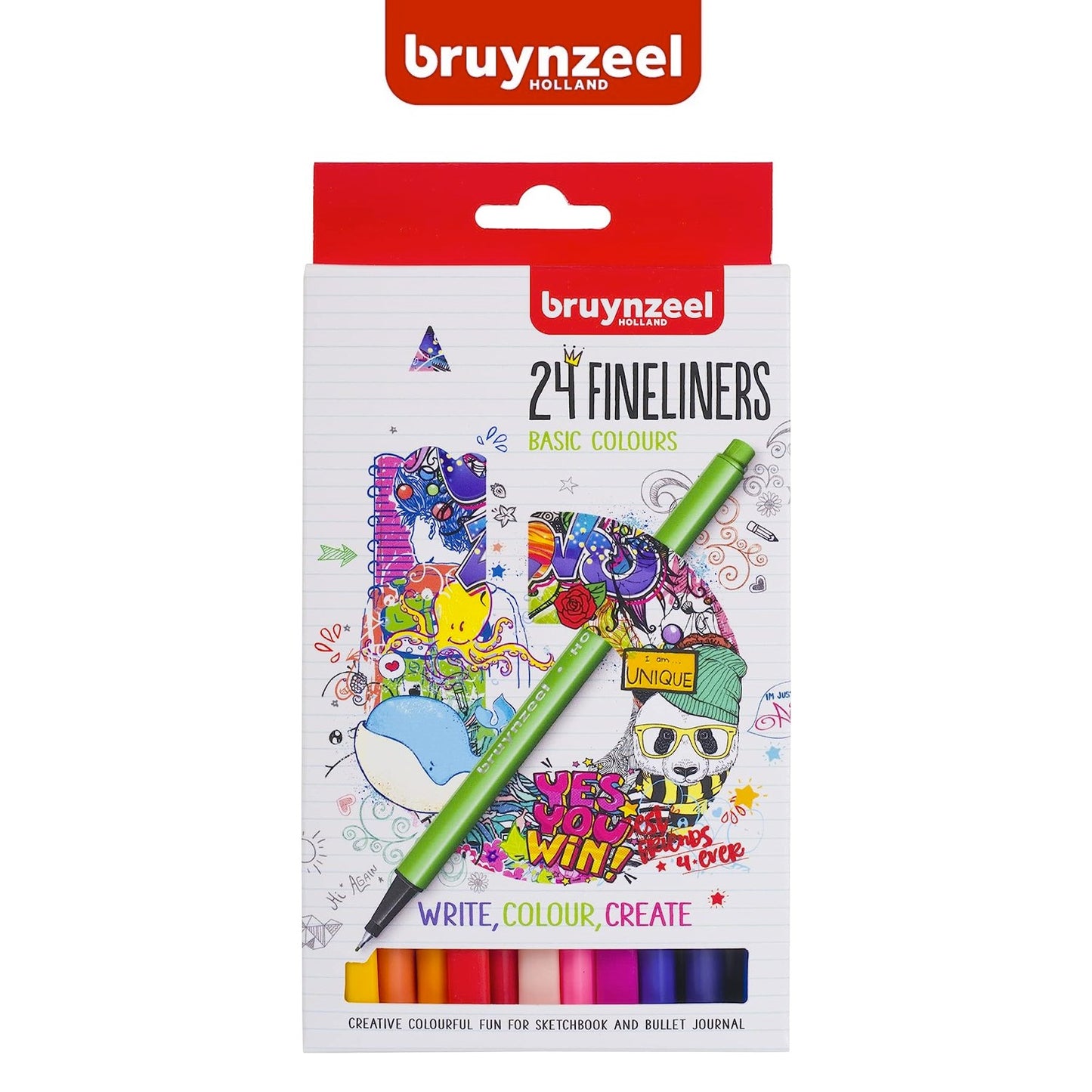 BRUYNZEEL Fineliners - Set 24 pennarelli punta fine