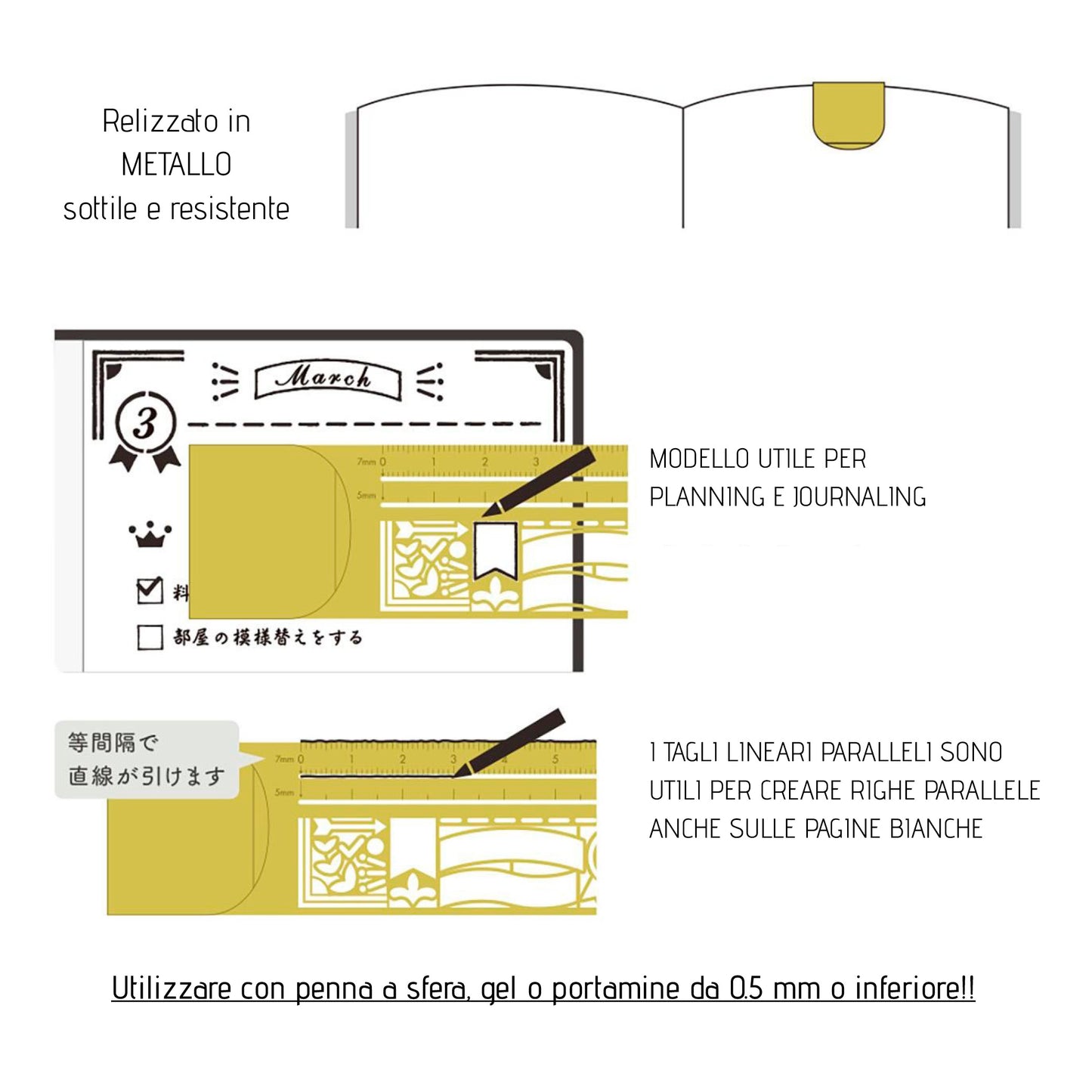 Midori Clip RULER Decorative pattern A