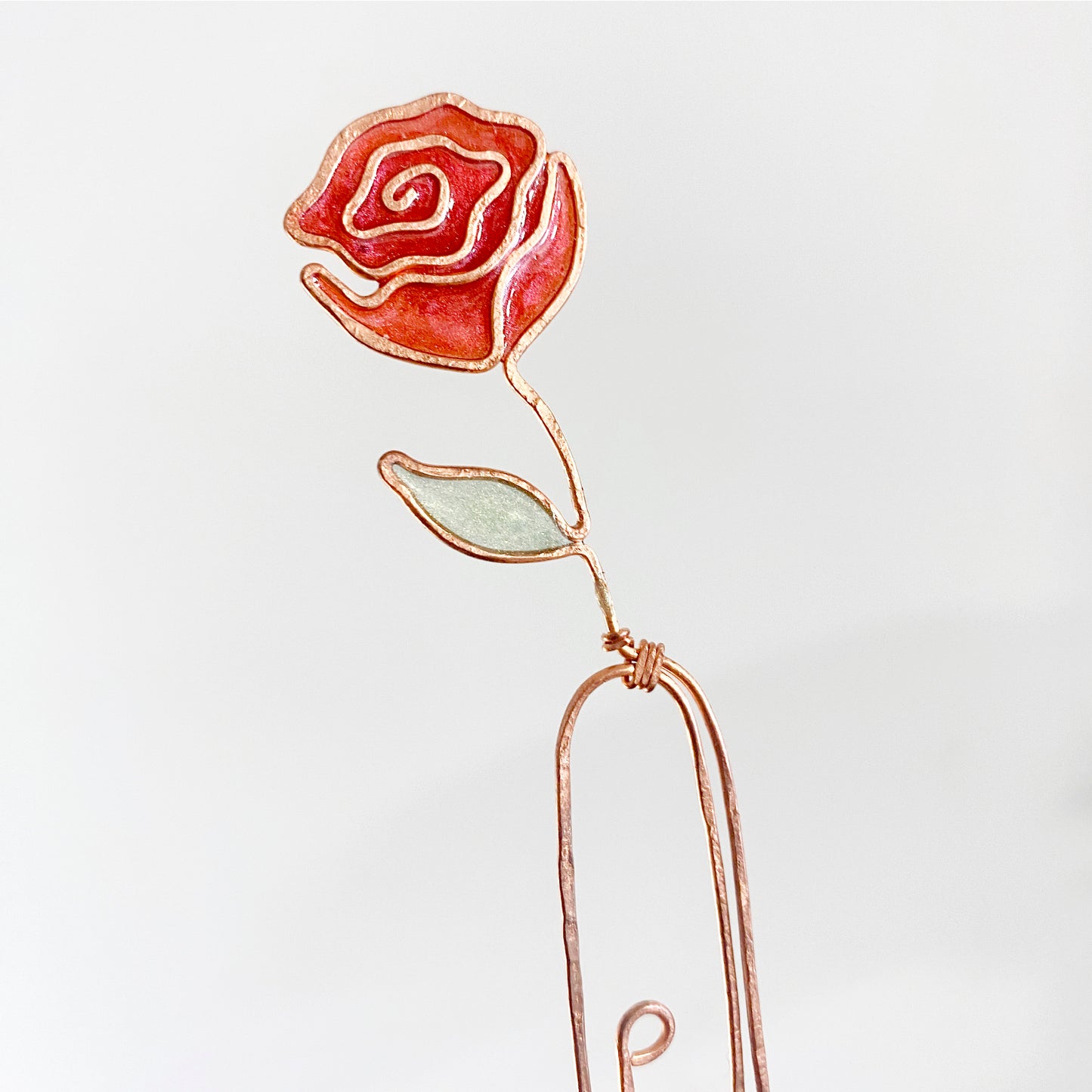 Segnalibro in rame smaltato - ROSA