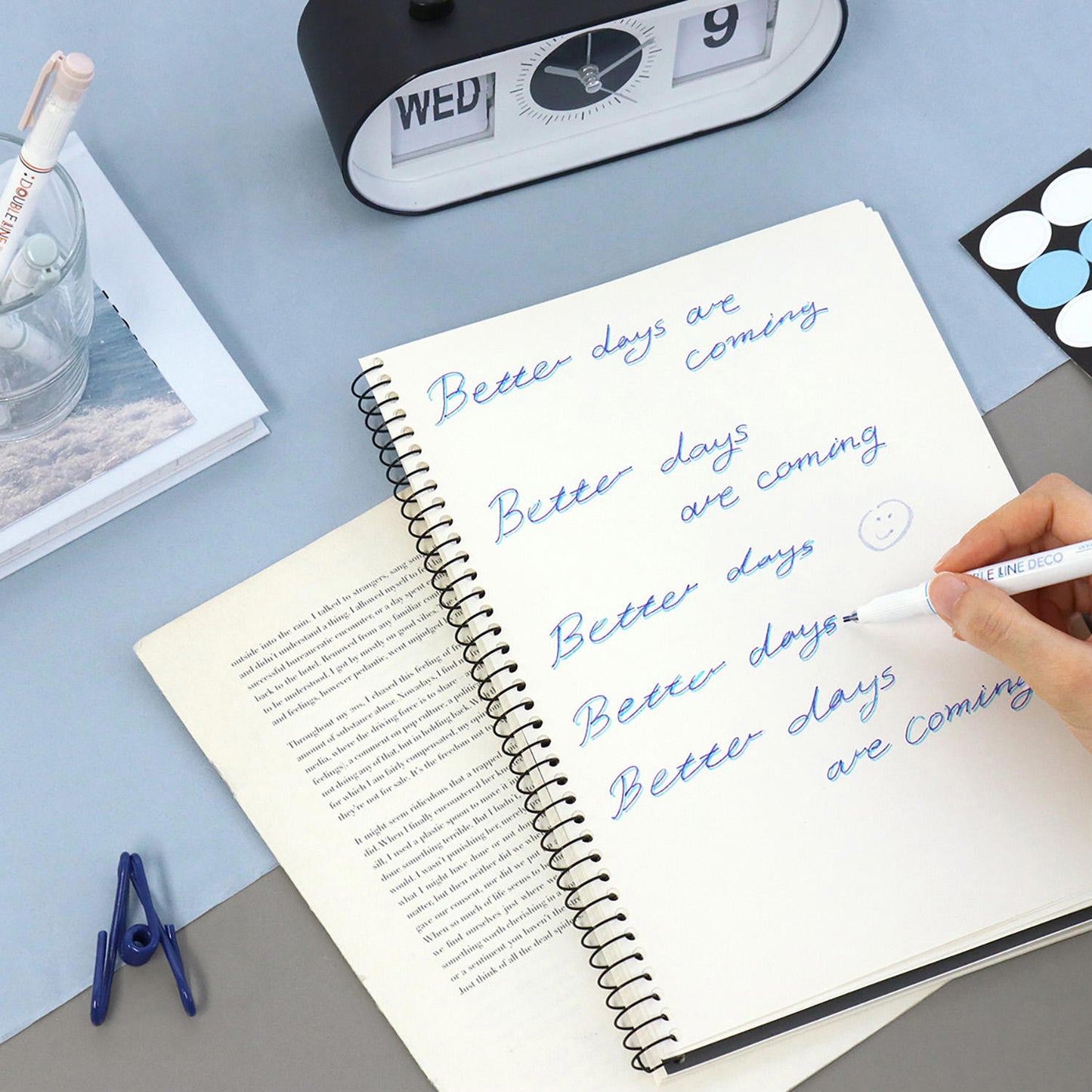 ICONIC Double Line Deco Pen 02- LAKE