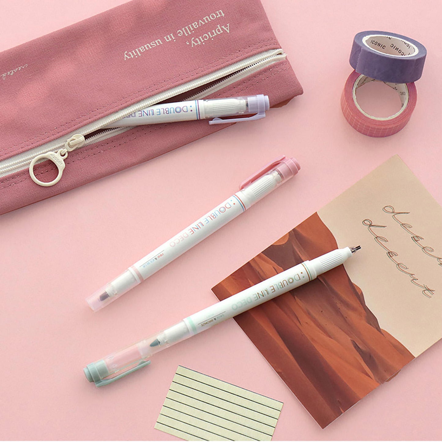 ICONIC Double Line Deco Pen 01 - SPRING