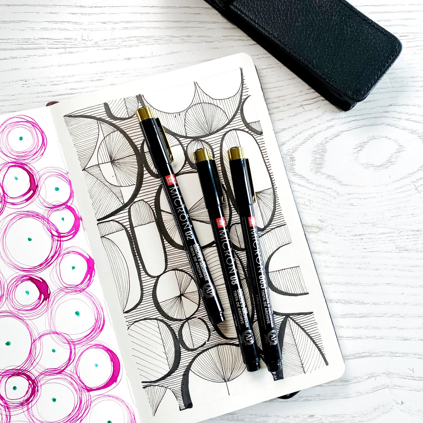 SAKURA Pigma Micron Black & Gold Edition - set 3 con astuccio