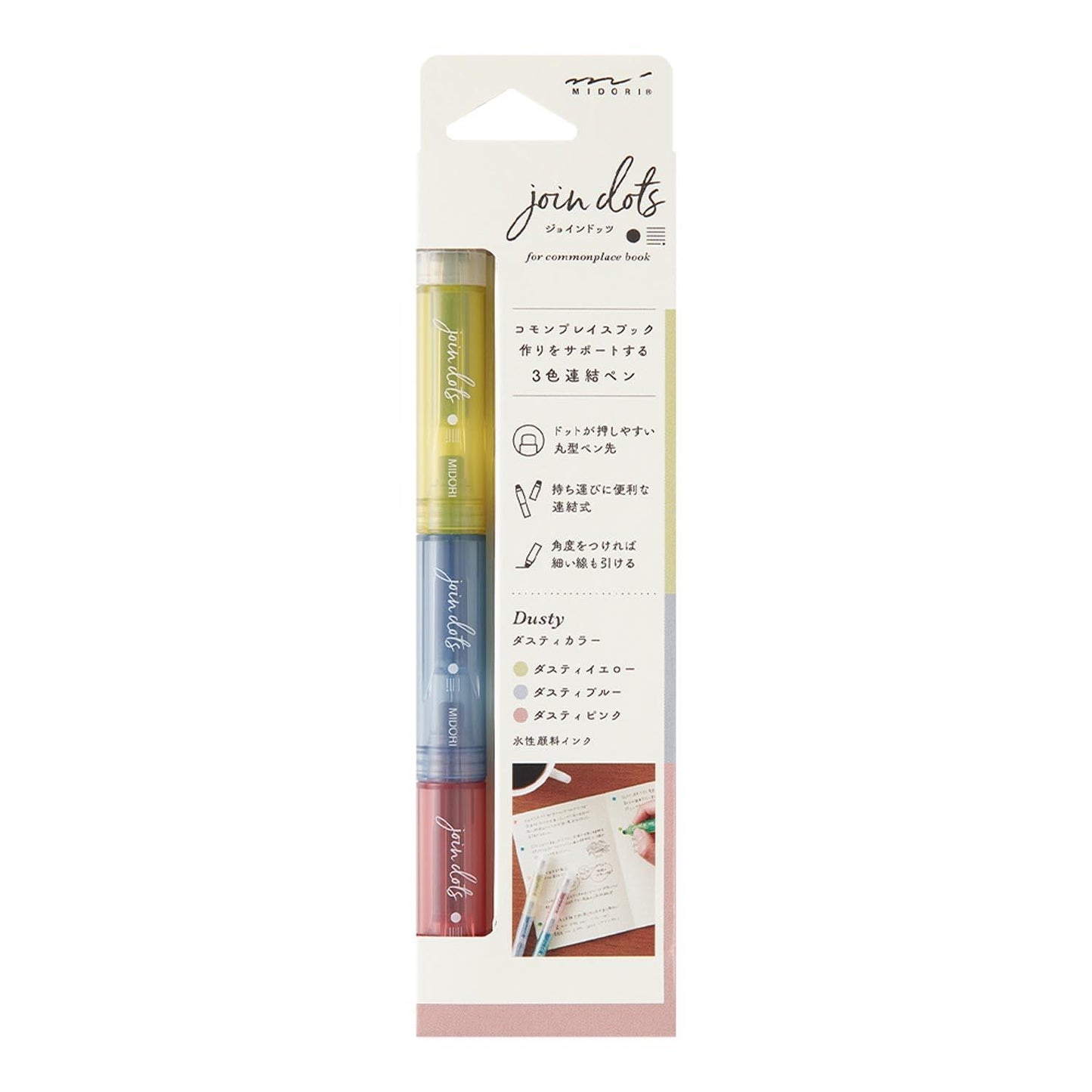 MIDORI Join Dots Evidenziatore a 3 colori - DUSTY