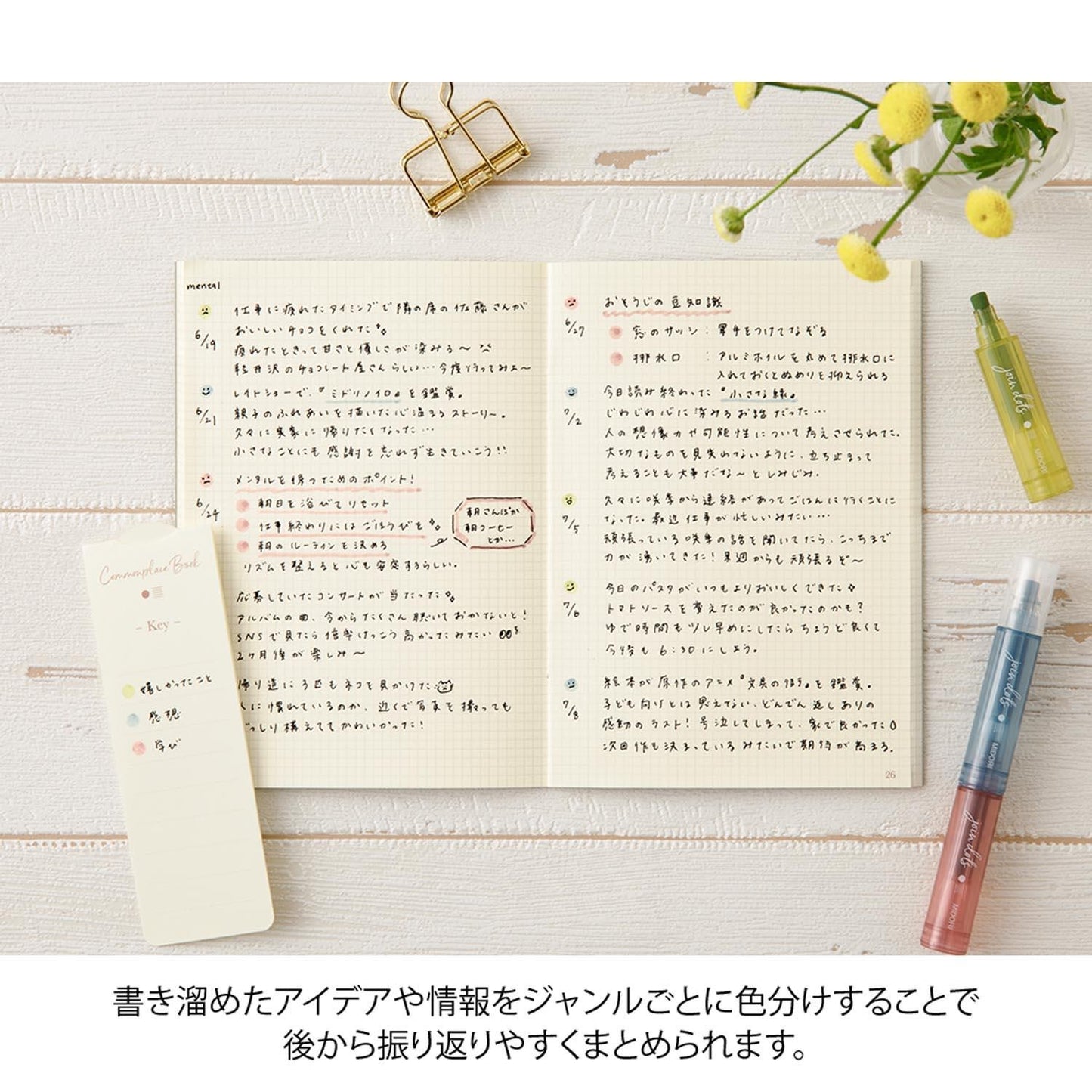 MIDORI Join Dots Evidenziatore a 3 colori - DUSTY