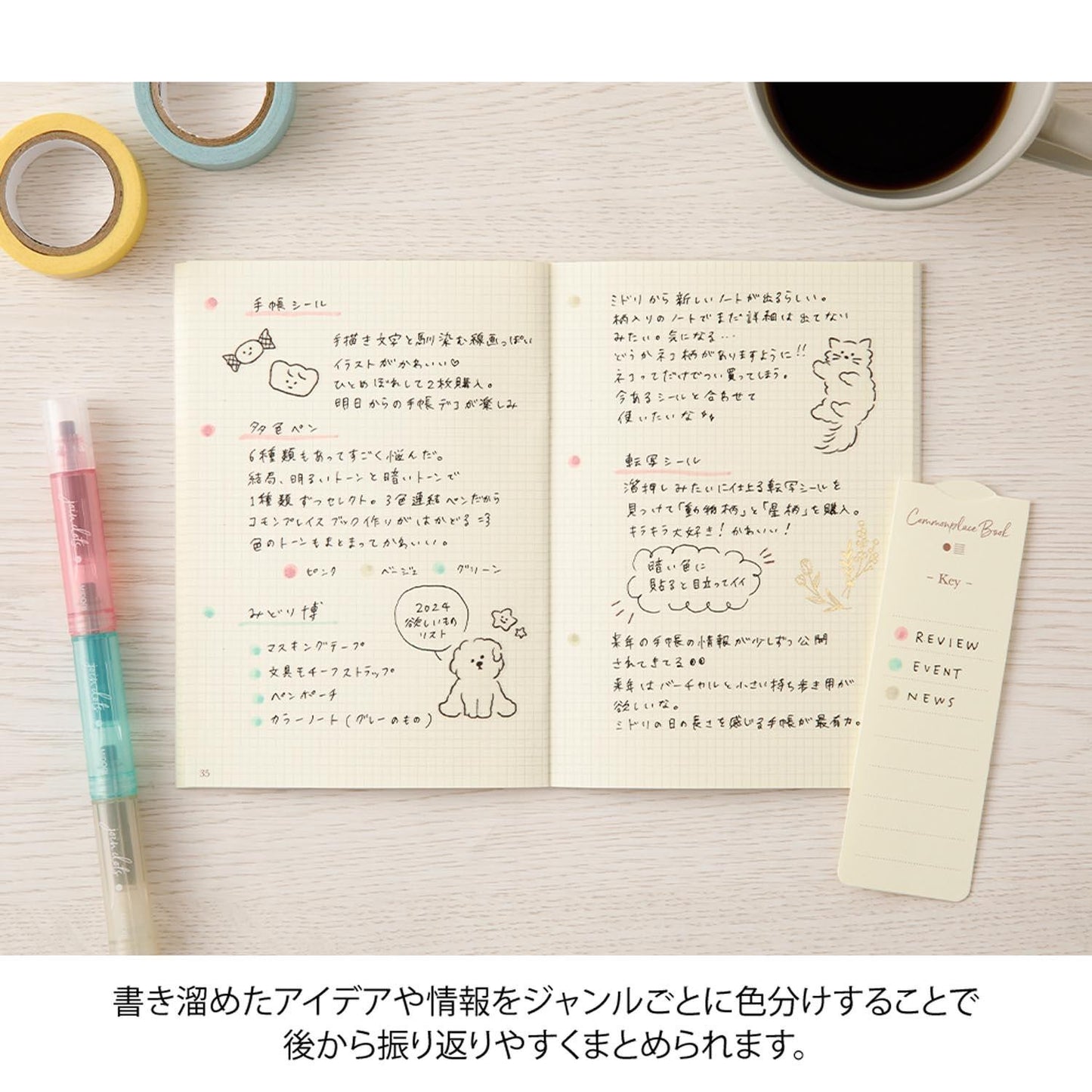 MIDORI Join Dots Evidenziatore a 3 colori - MILKY