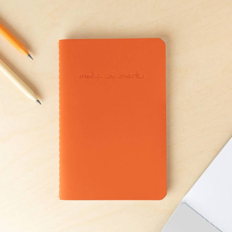 Recycled Leather A6 Lined Notebook – Burnt ORANGE