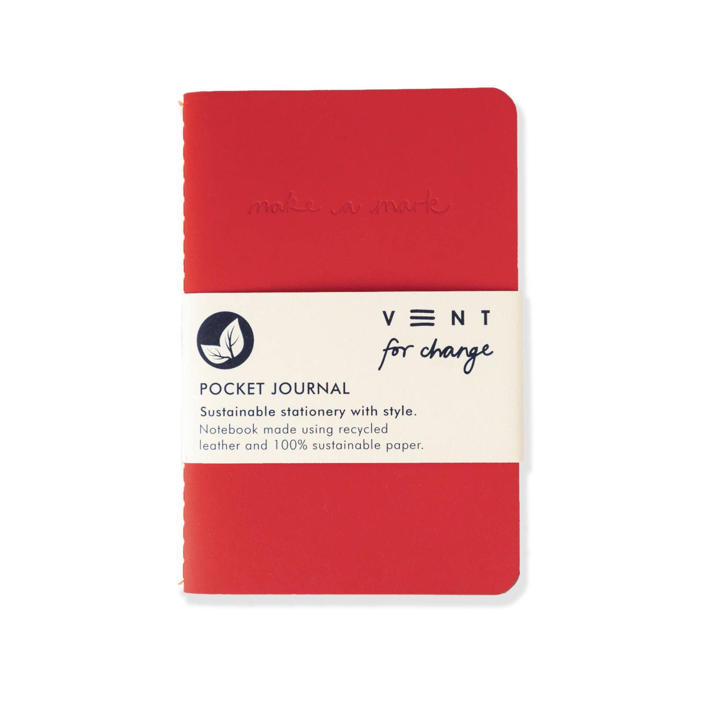 Recycled Leather A6 Lined Notebook – RED