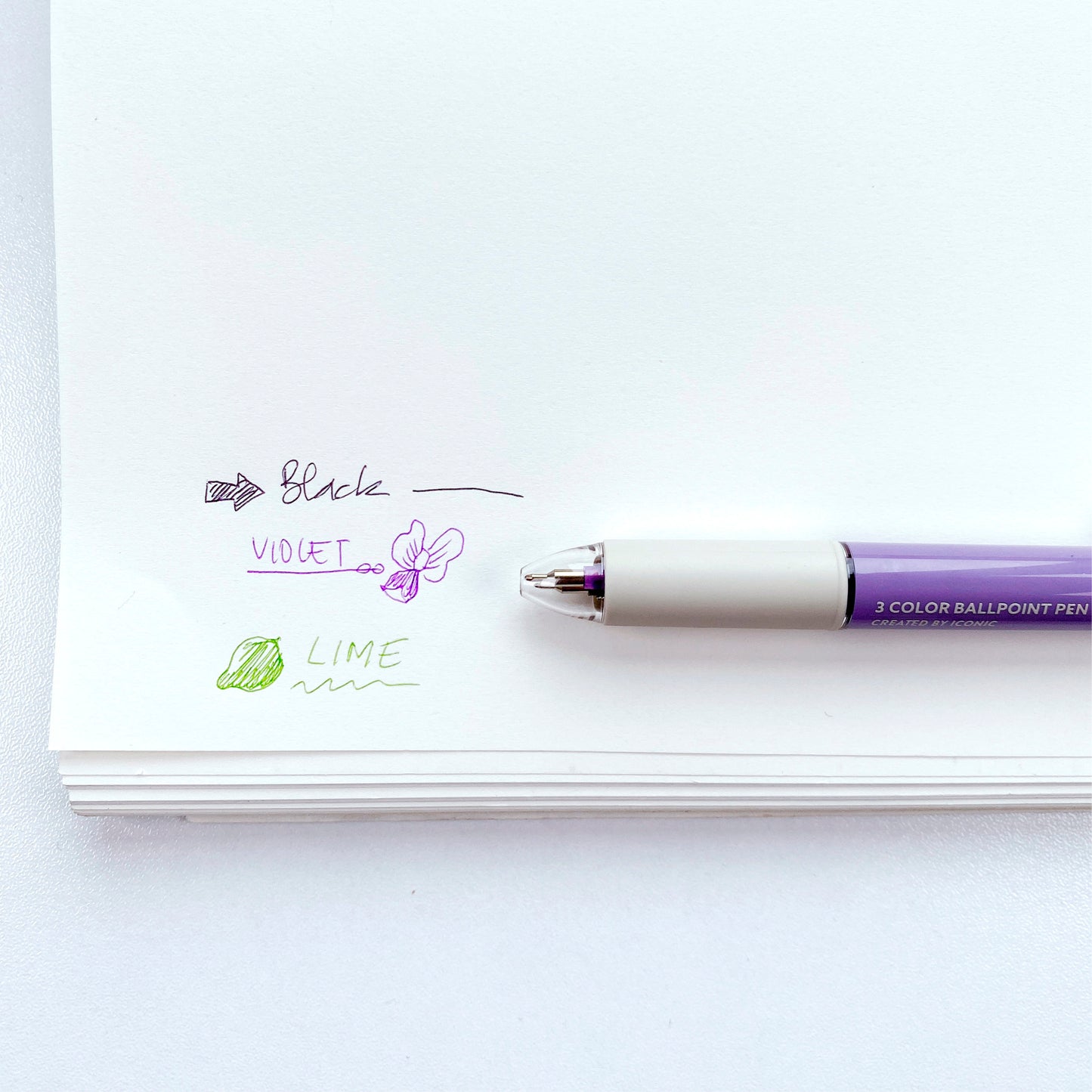 Smooth 3-Color BALLPOINT Pen 0.38 - Purple