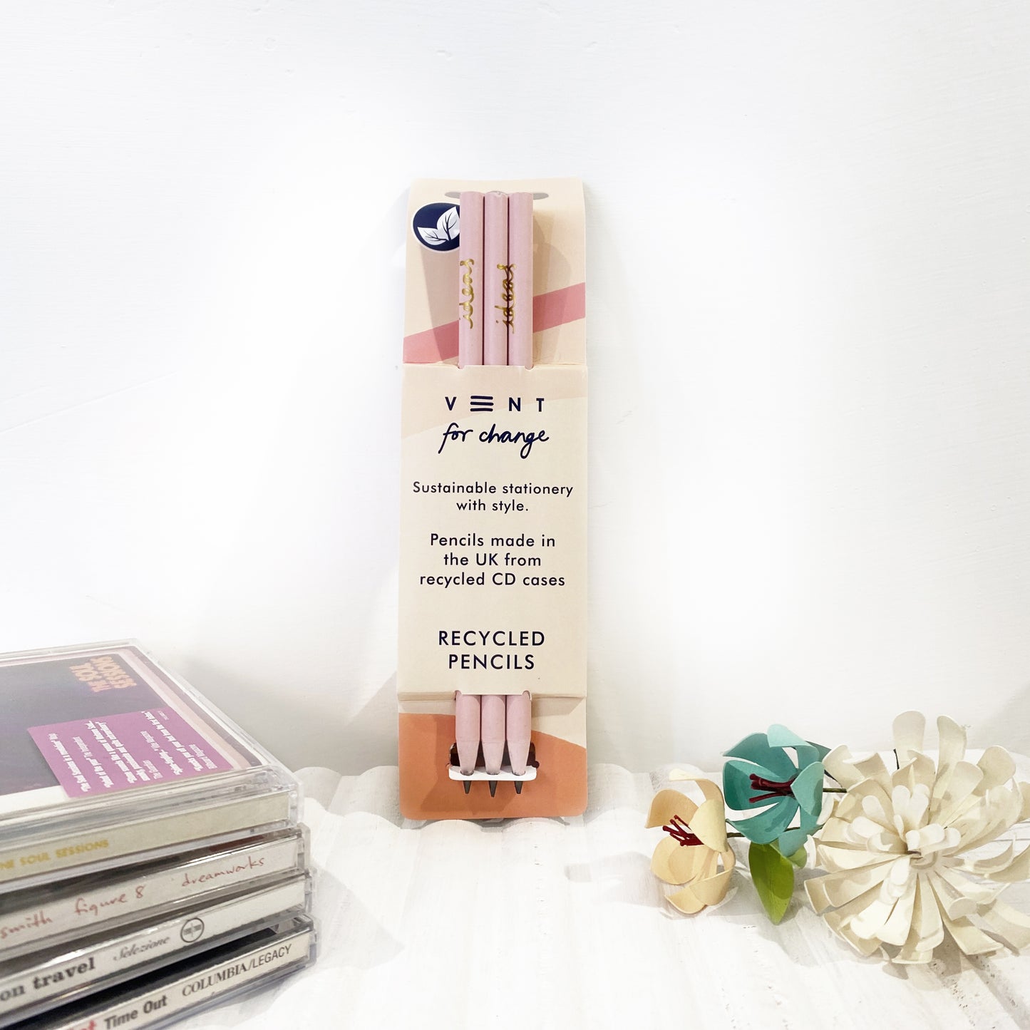 VENT IDEAS Recycled Pencils - Pink & Cream