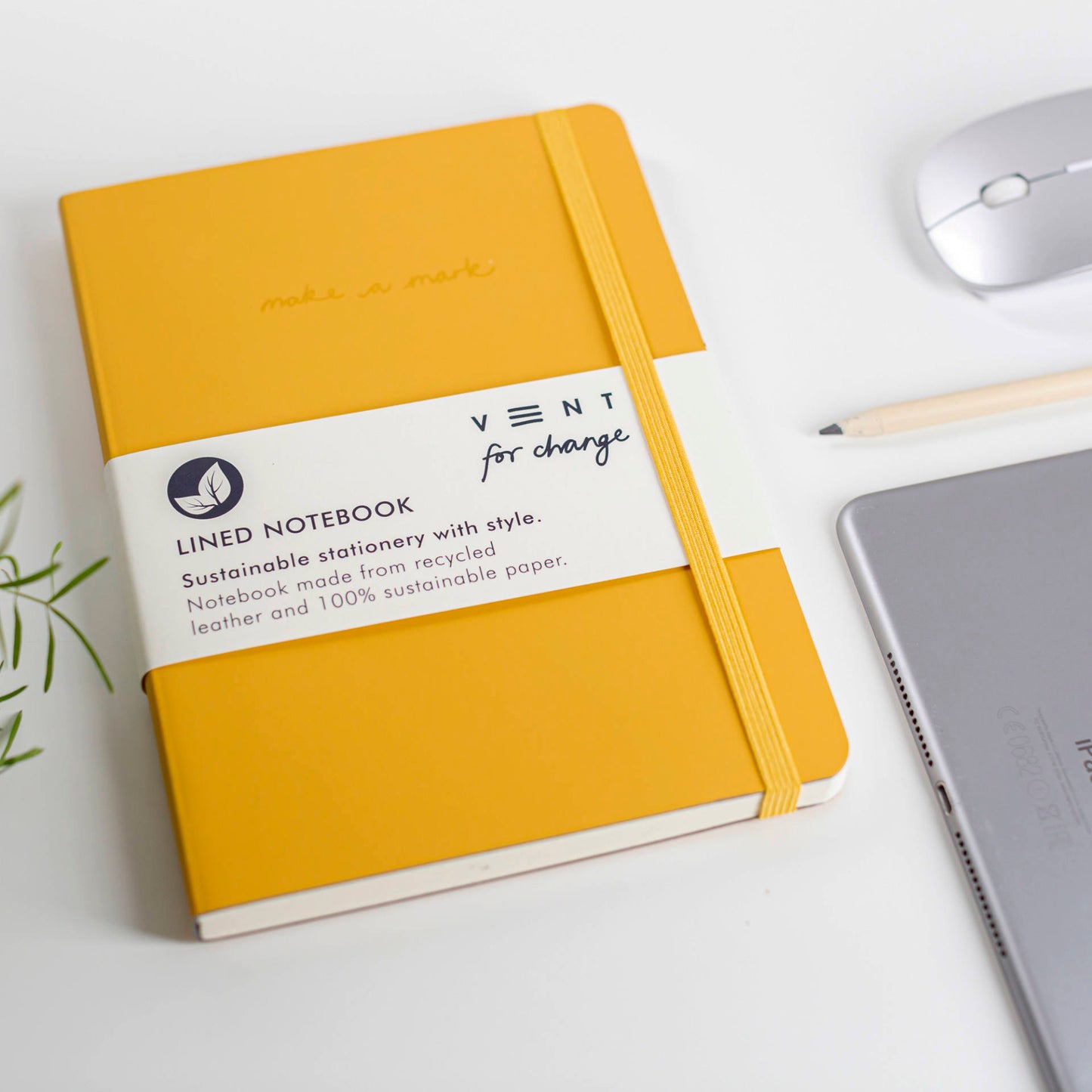 Recycled Leather A5 Lined Notebook – MUSTARD YELLOW