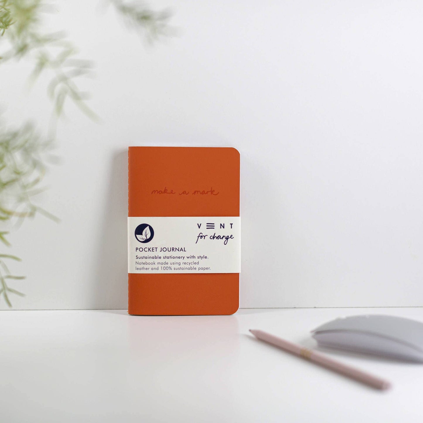Recycled Leather A6 Lined Notebook – Burnt ORANGE