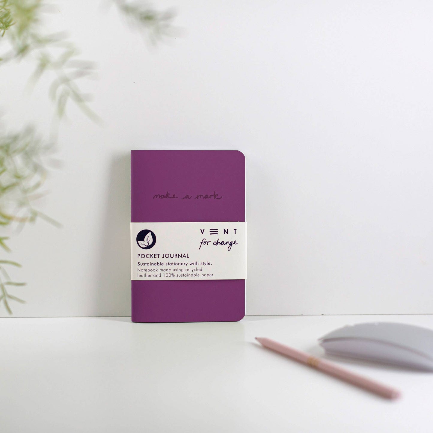 Recycled Leather A6 Lined Notebook – DEEP PURPLE