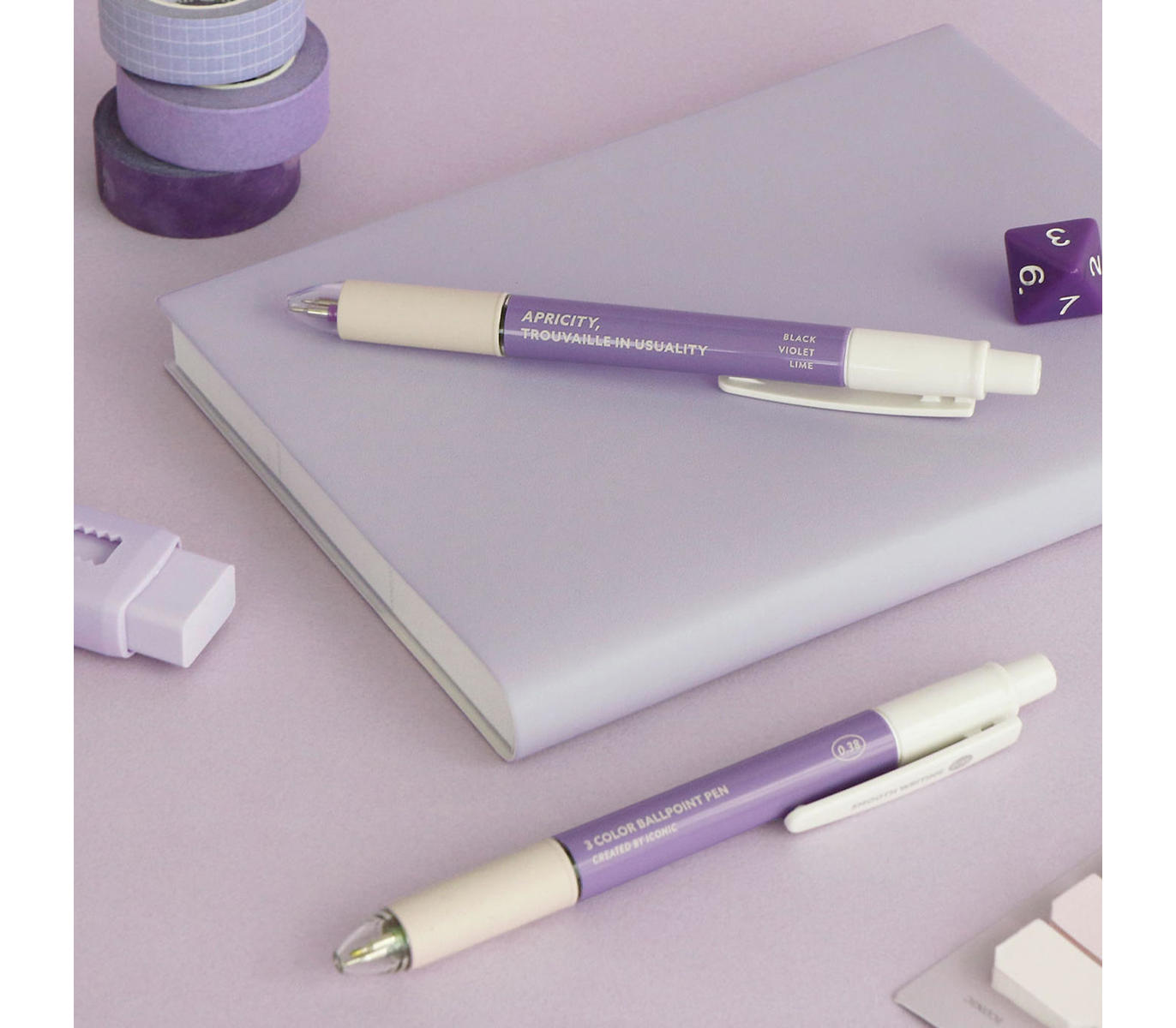 Smooth 3-Color BALLPOINT Pen 0.38 - Purple