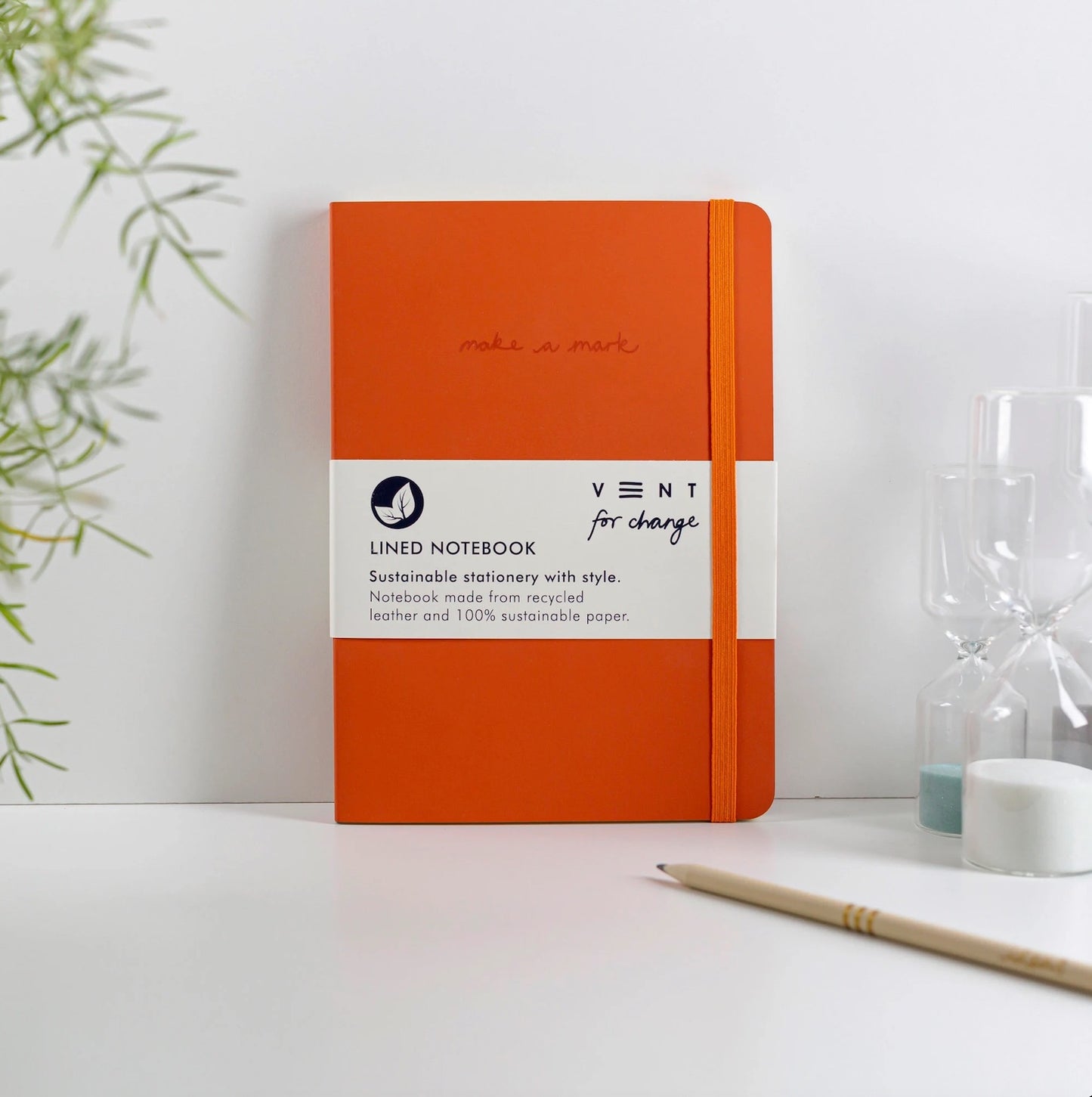 Recycled Leather A5 Lined Notebook – Burnt Orange