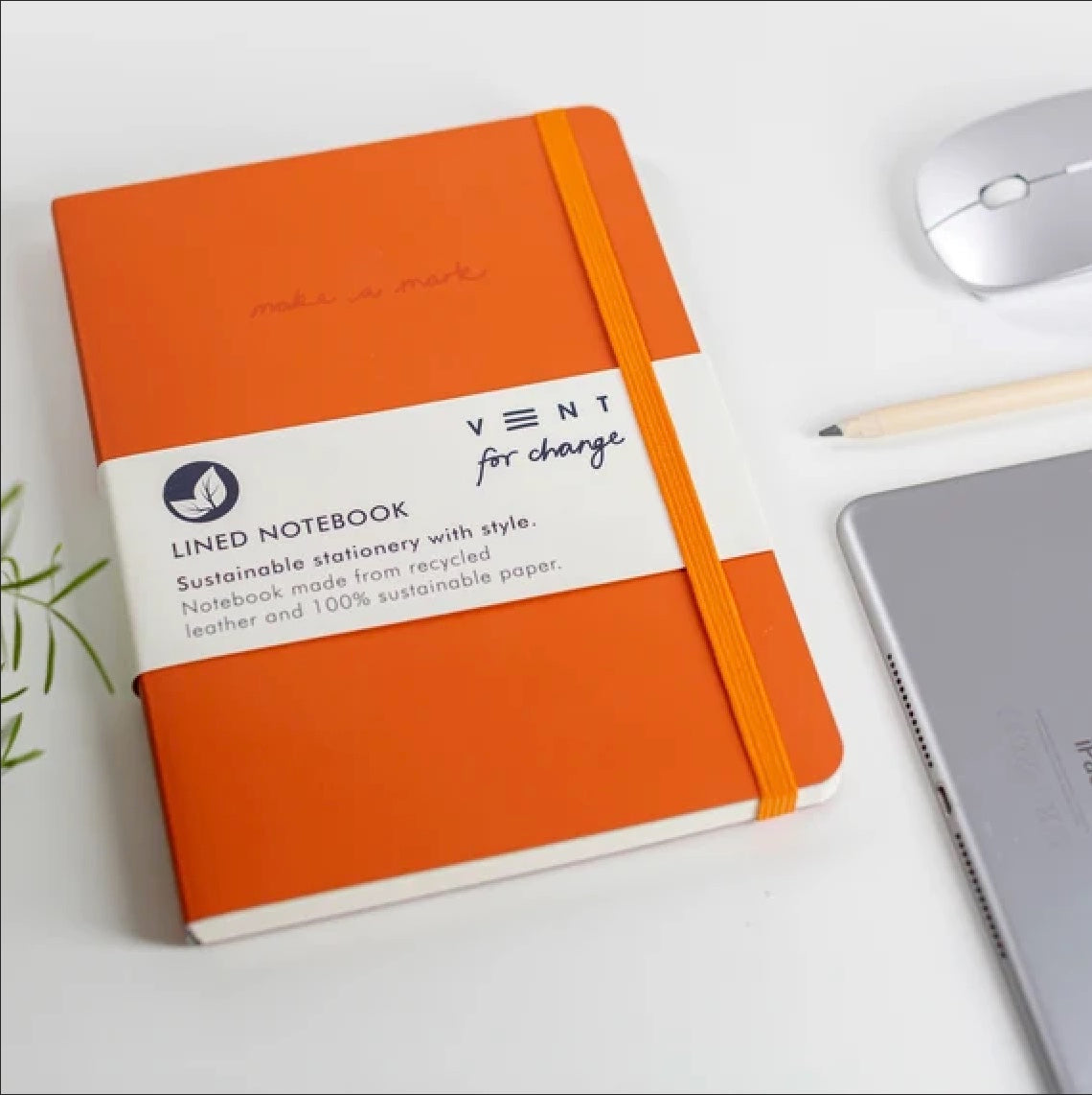 Recycled Leather A5 Lined Notebook – Burnt Orange