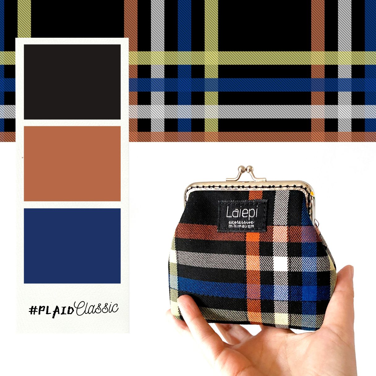 FUJY Portamonete clic-clac - Classic PLAID