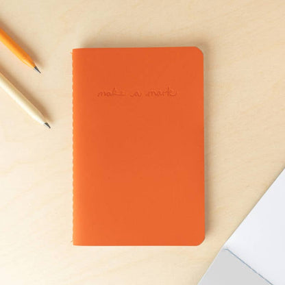 Recycled Leather A6 Lined Notebook – Burnt ORANGE