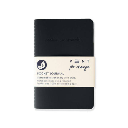 Recycled Leather A6 Lined Notebook – CHARCOAL