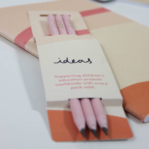 IDEAS RECYCLED PENCILS - Pink & Cream