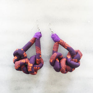 KNOTS Orecchini in tessuto - Fichi d'India Viola