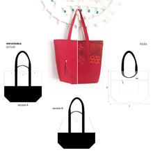 Carica l&#39;immagine nel visualizzatore di Gallery, Tote bag Reversibile Rosso - PAPAVERI