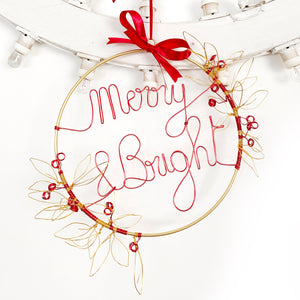 Ghirlanda Natale metalWire - Merry&Bright