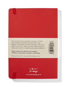 Recycled Leather A5 Lined Notebook – RED