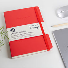 Carica l&#39;immagine nel visualizzatore di Gallery, Recycled Leather A5 Lined Notebook – RED