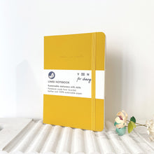Carica l&#39;immagine nel visualizzatore di Gallery, Recycled Leather A5 Lined Notebook – MUSTARD YELLOW