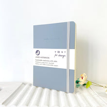 Carica l&#39;immagine nel visualizzatore di Gallery, Recycled Leather A5 Lined Notebook – DUSTY BLUE