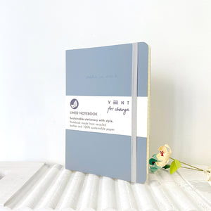 Recycled Leather A5 Lined Notebook – DUSTY BLUE